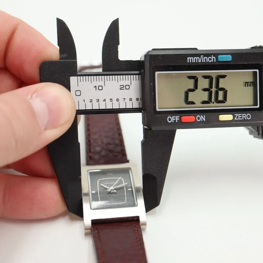Vestal Electro Women's Tank Watch 24mm Rectangle Black Dial Brown Leather Strap